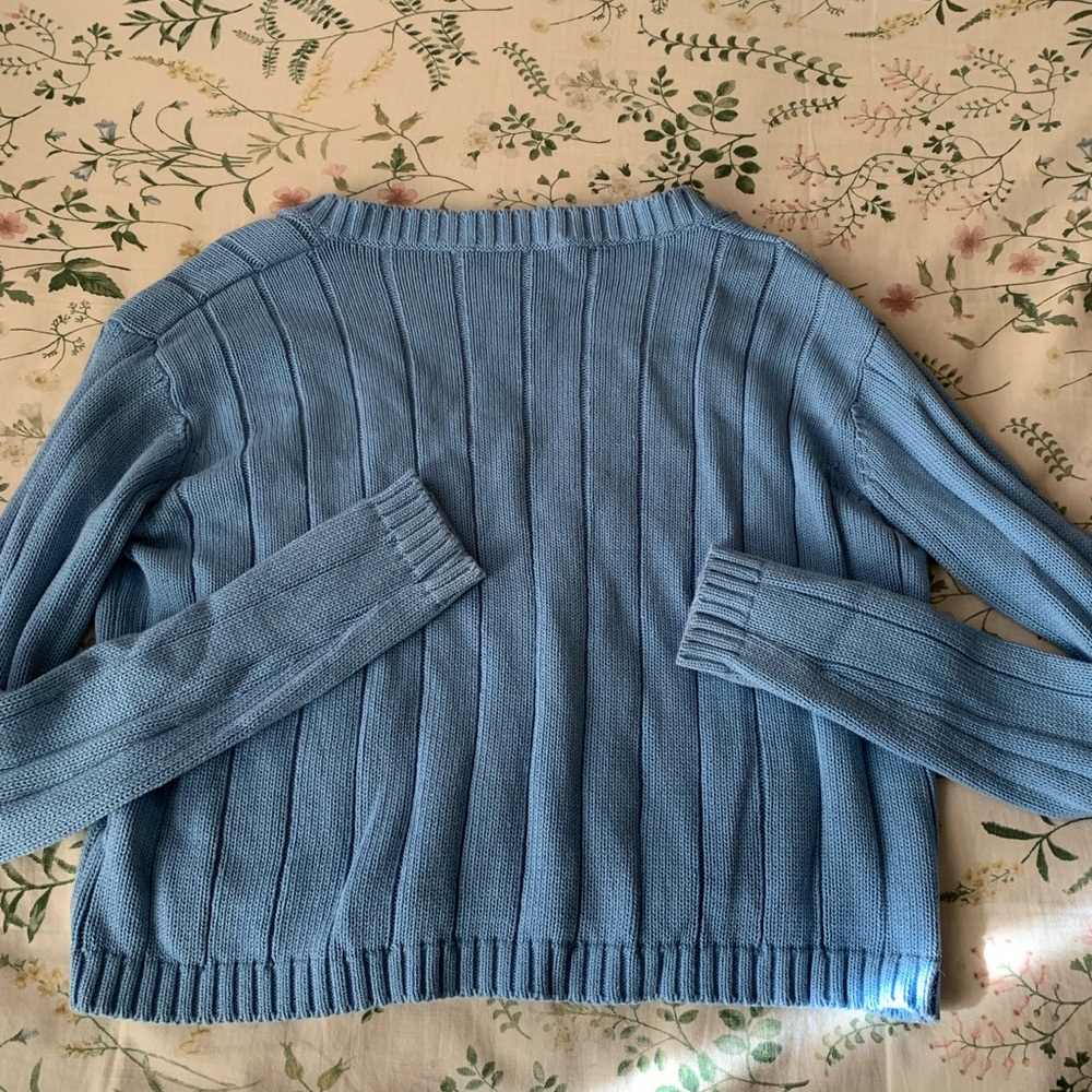Brandy Melville Light Blue V-Neck Sweater - Picture 3 of 3